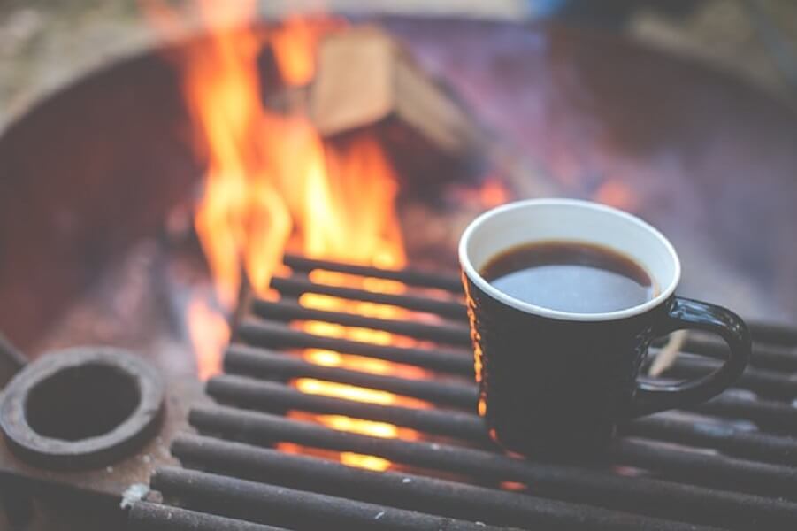 焚火とコーヒー